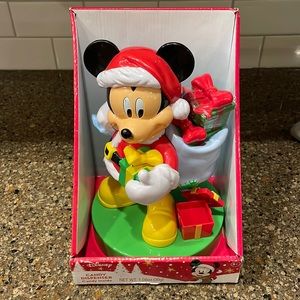 Disney Mickey Mouse Santa Christmas Candy Dispenser With Candy Inside NEW In Box
